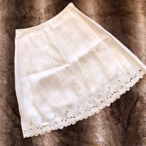 Ann Taylor Pleated and Embroidered Circle Skirt